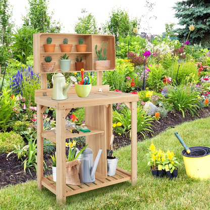 Space Saving Garden Work Table with Built-in Storage