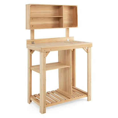 Space Saving Garden Work Table with Built-in Storage