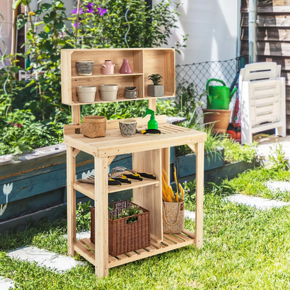 Space Saving Garden Work Table with Built-in Storage