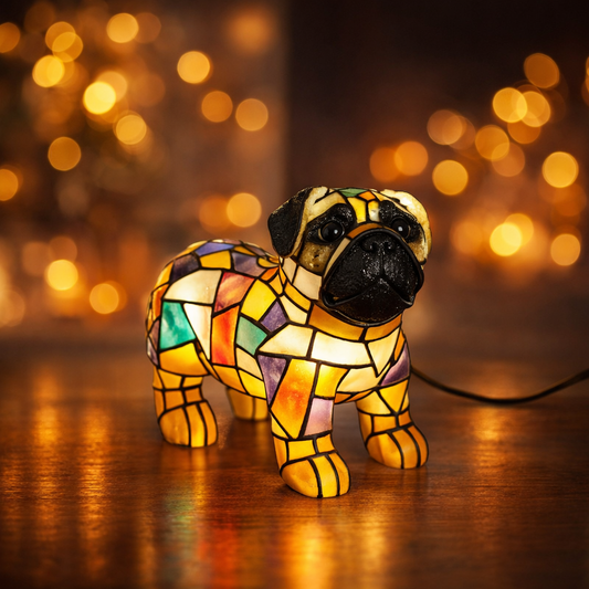 Cute Pug Table Lamp – Decorative Dog Night Light - Pexav