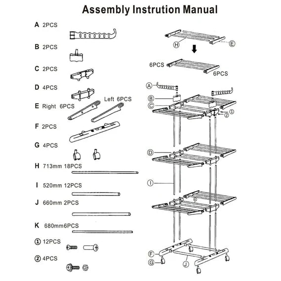 Collapsible Large Capacity Laundry Drying Rack