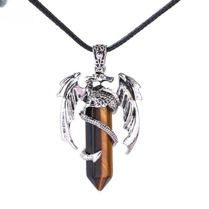 Unique Gemstone Dragon Pendant Necklace