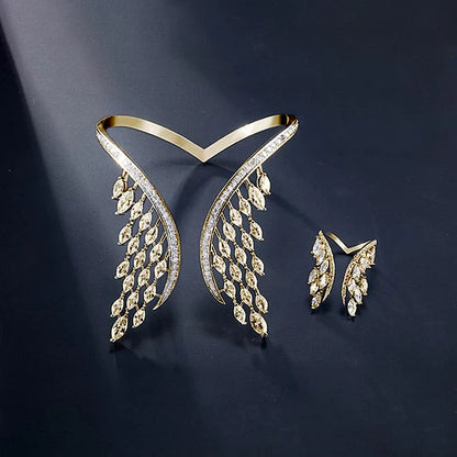 Beautiful Wing Shaped Ring and Bangle Set