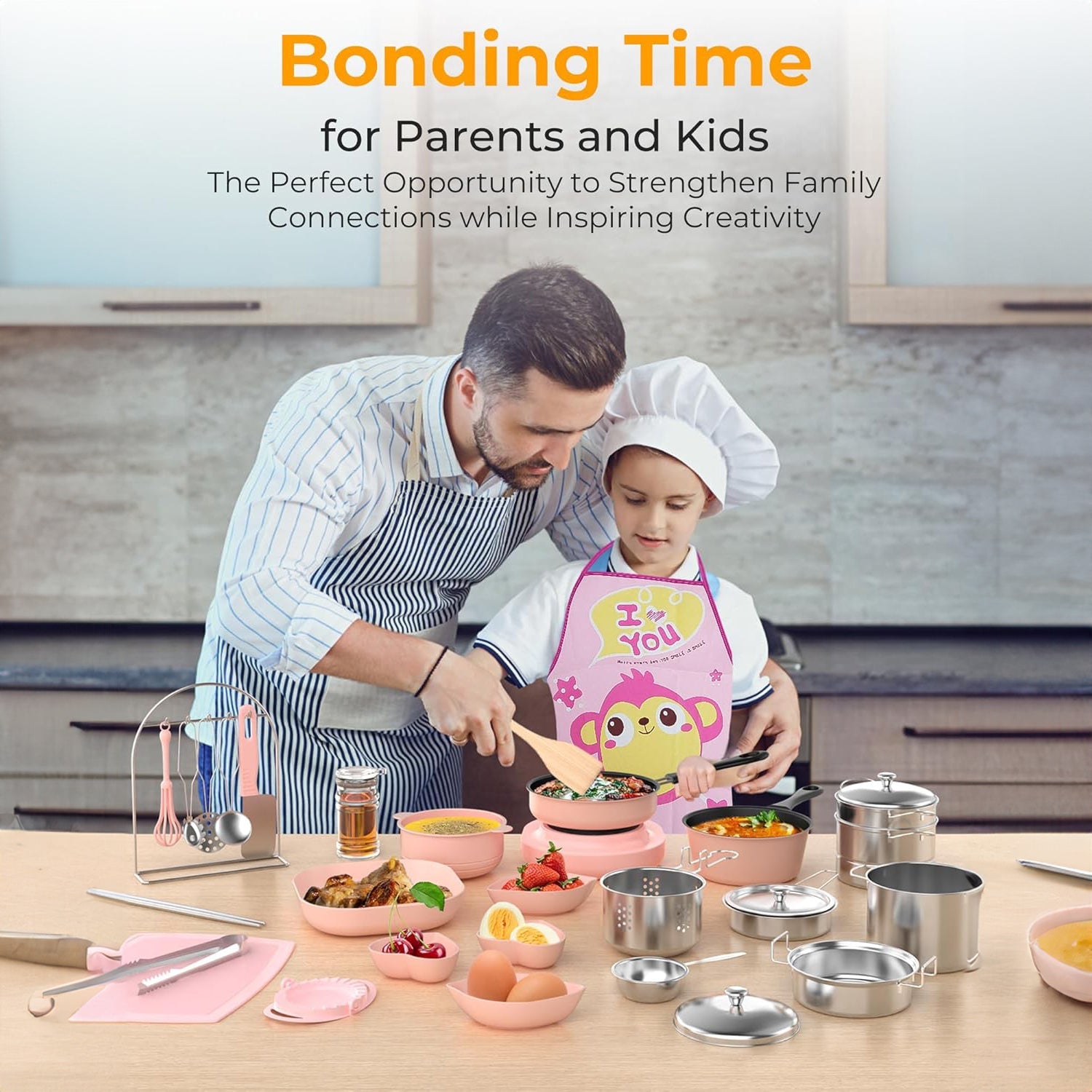 22 PCS Real Cooking Mini Kitchen Toys, Safe for Ages 3+