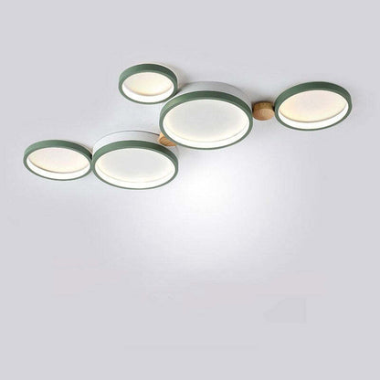 Soft Rounded Ceiling Lamp for Bedroom in White Finish
