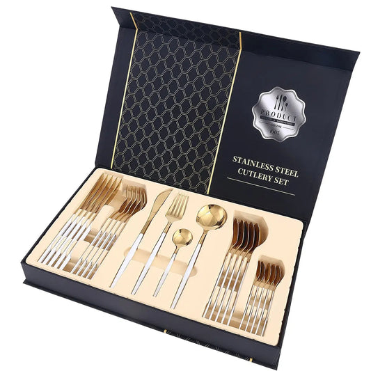 Silverware 24 Piece Stainless Steel Utensil Set - Pexav