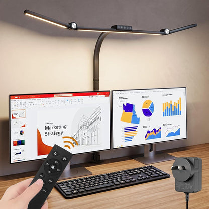 Bright Adjustable 3-Head LED Desk Light with Clamp - Pexav