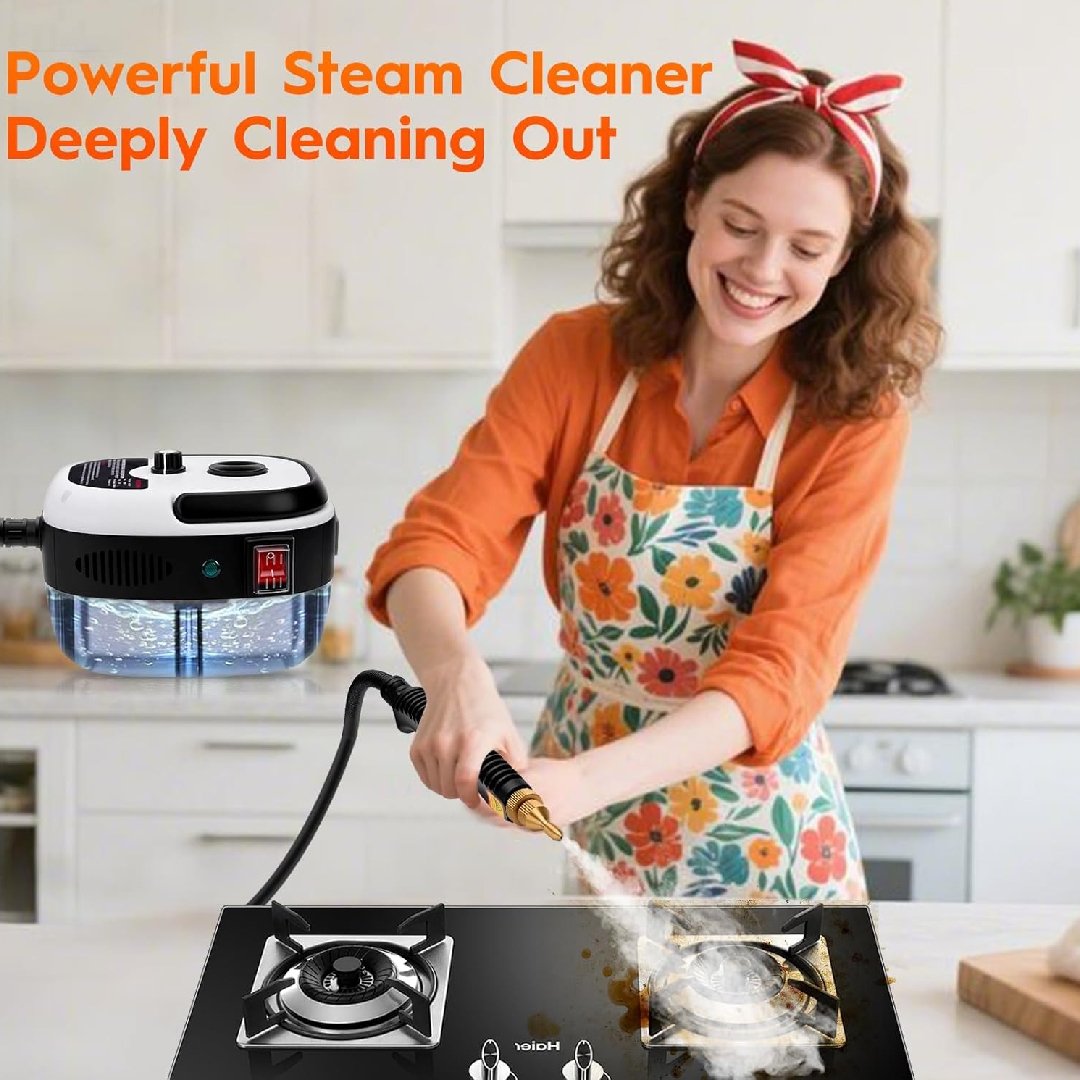 2500W Portable Handheld Steam Cleaner High Temperature Pressurised - Powerful Deep Cleaning for Kitchen, Car & Home
