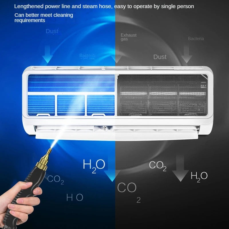 2500W Portable Handheld Steam Cleaner High Temperature Pressurised - Powerful Deep Cleaning for Kitchen, Car & Home