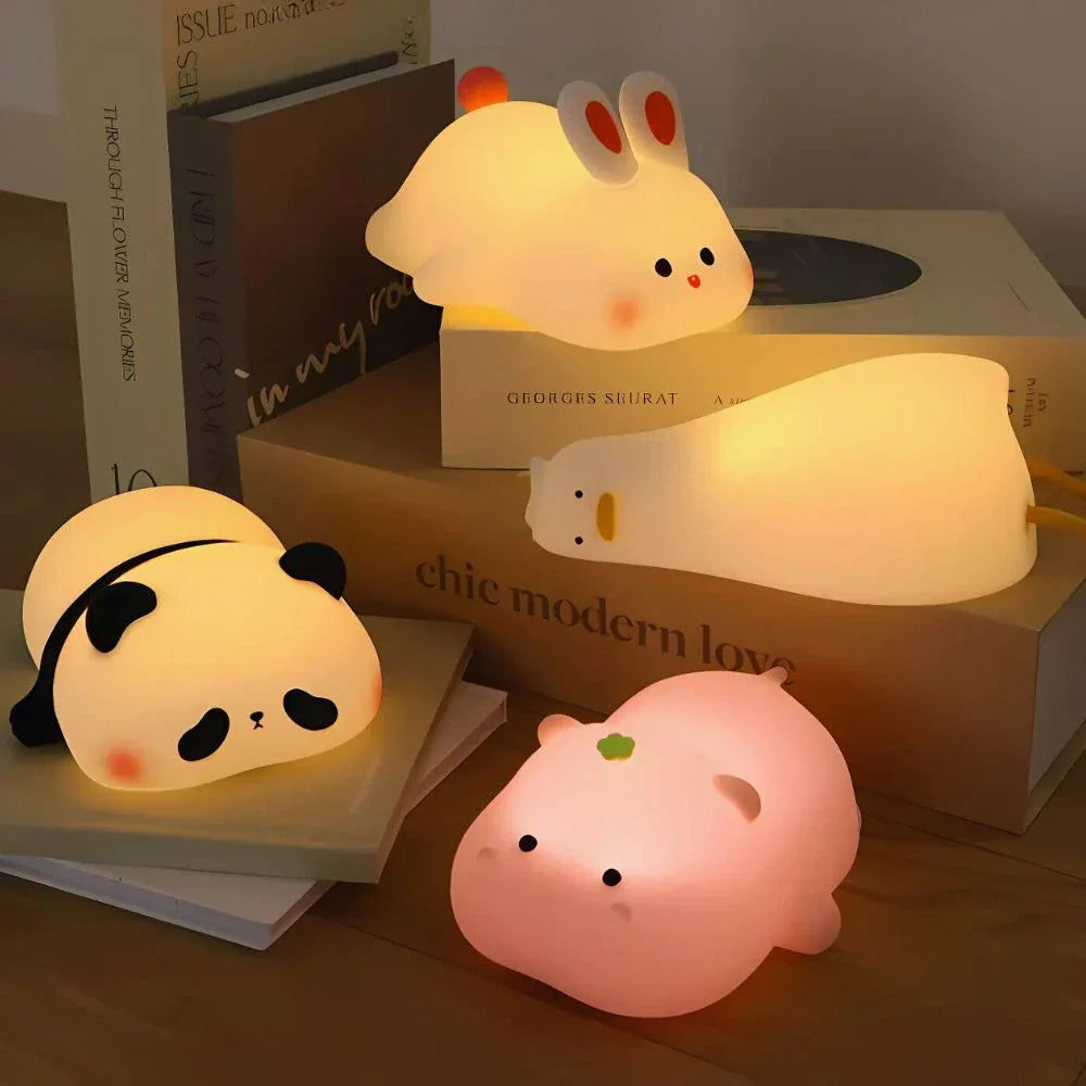 Fun Kids Nightlight - Colorful Soft Lamp with Rechargeable Battery - Pexav