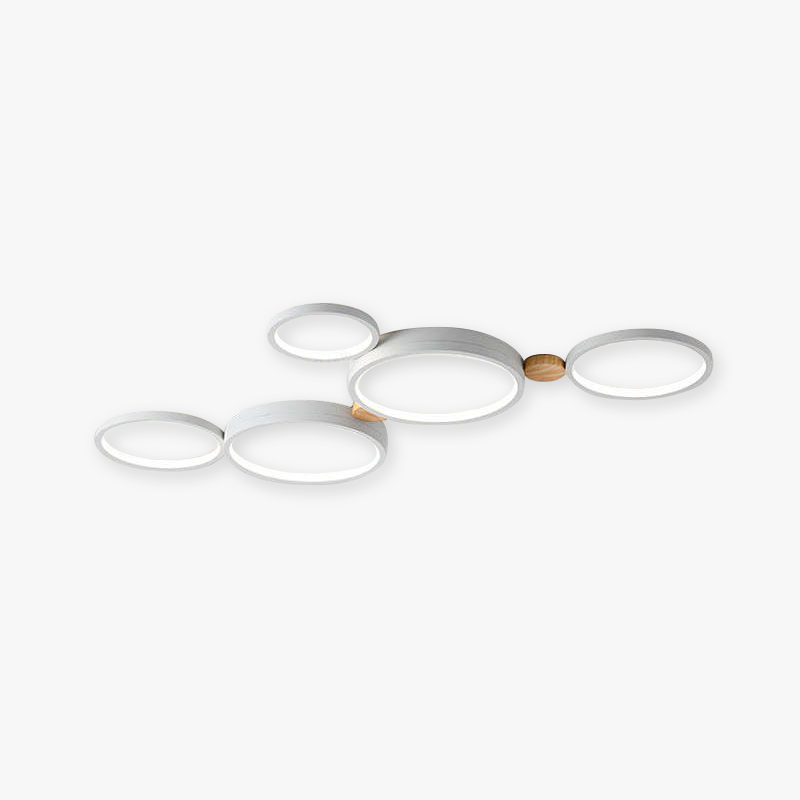 Soft Rounded Ceiling Lamp for Bedroom in White Finish - Pexav