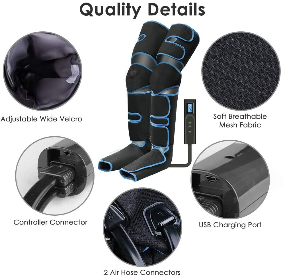 Comfortable Leg Massager with Adjustable Air Compression