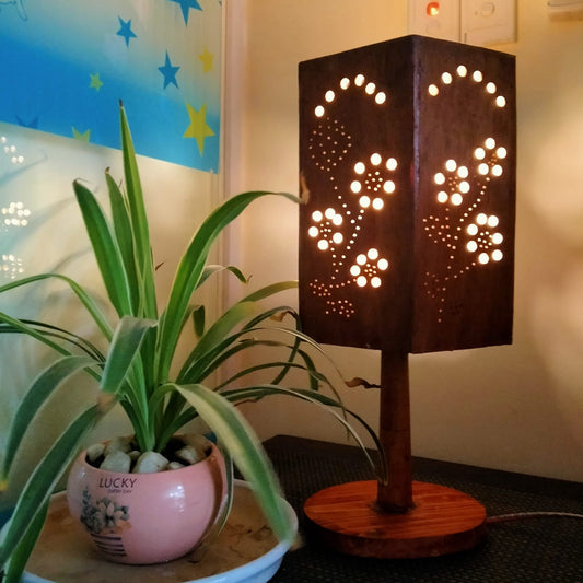 Natural Wood Table Lamp - Pexav