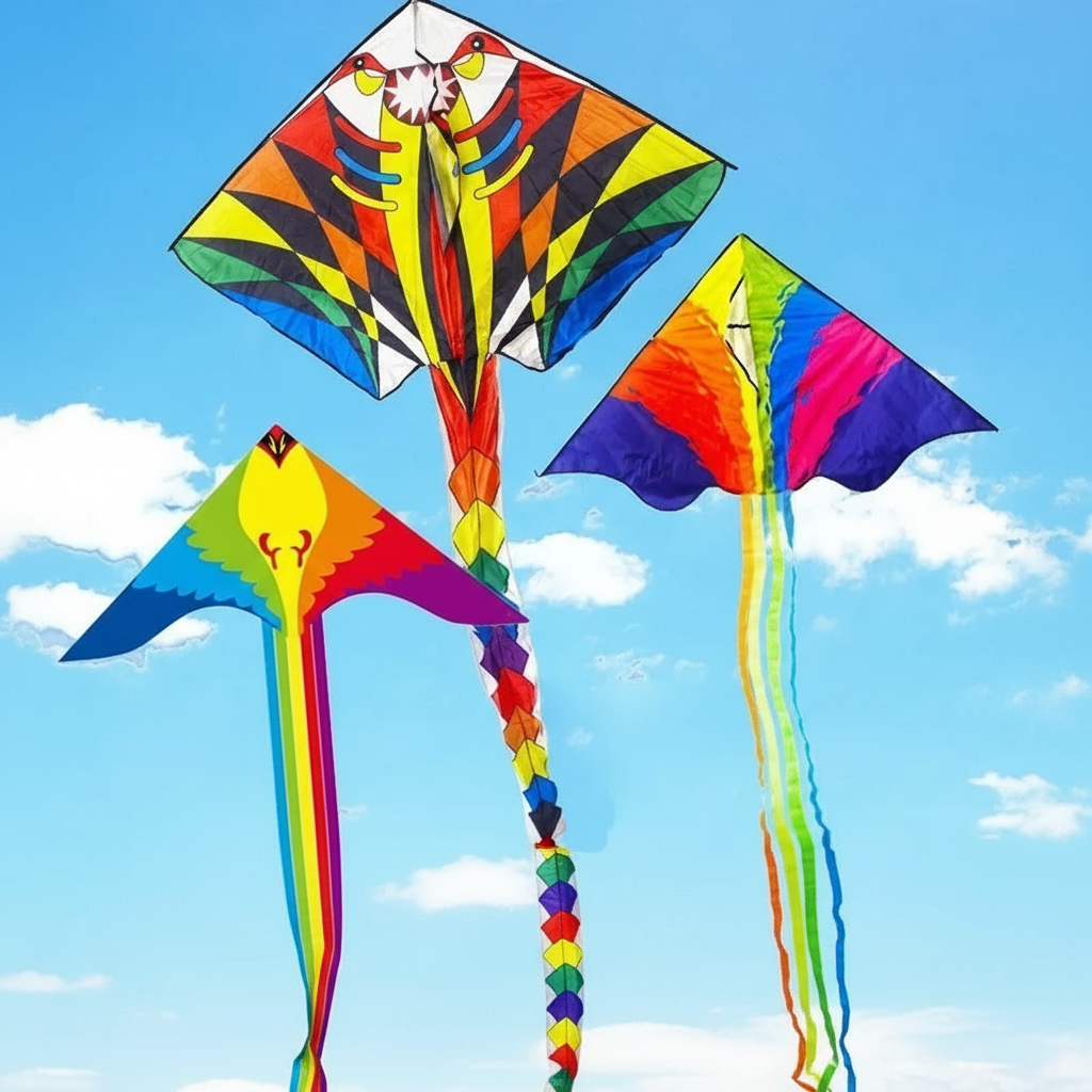 Vibrant Large Rainbow Flying Kite - Pexav