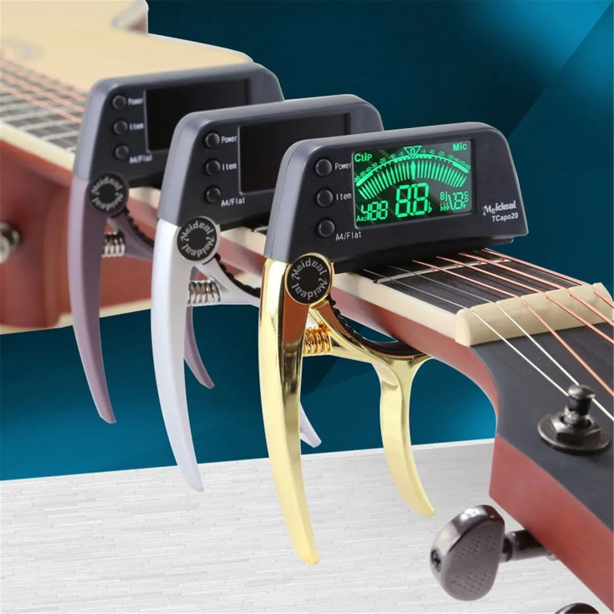 Compact Guitar Tuner Capo with LED Screen - Pexav