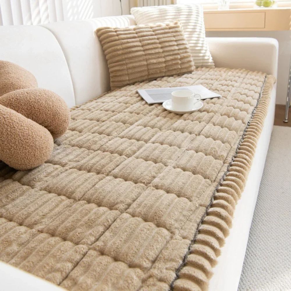 Soft Fuzzy Sectional Sofa Cover - Pexav
