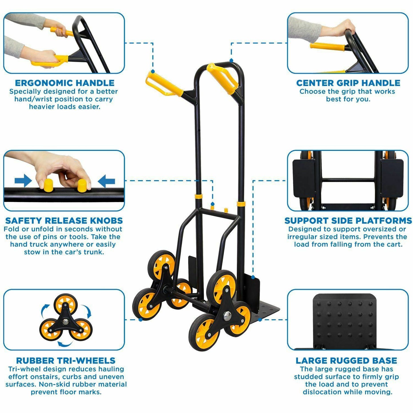 Tough Folding Stair Climber Hand Truck Cart