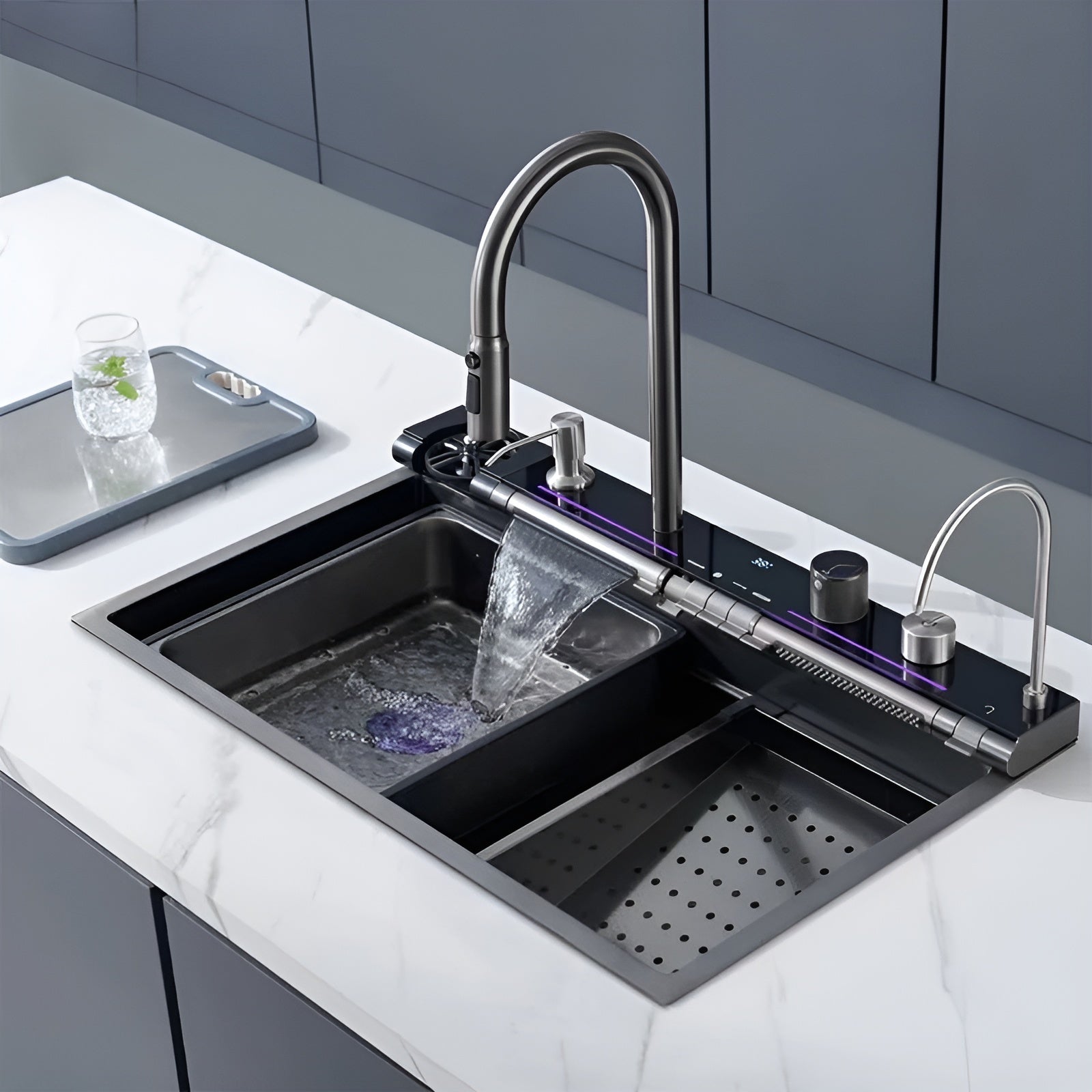 Durable LED Touch Kitchen Basin Sink - Pexav