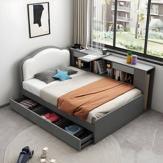 Space Saving Loft Bed with Desk and Storage - Pexav