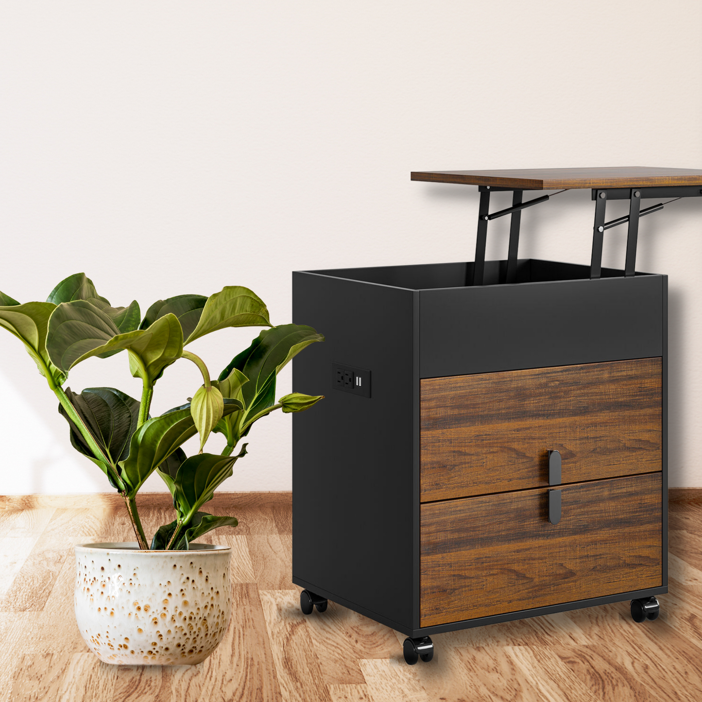 Sturdy Wooden Desk Bedside Computer Table
