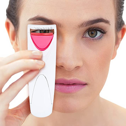 Compact Heated Eyelash Curler and Mascara Tool