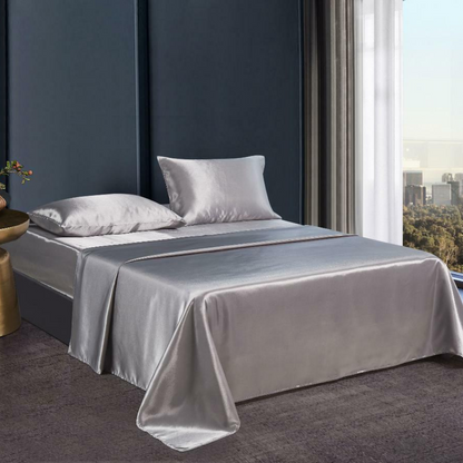 Soft Breathable Satin Bed Sheet Set