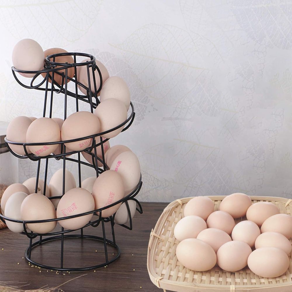 Space Saving Spiral Egg Tray Storage Holder