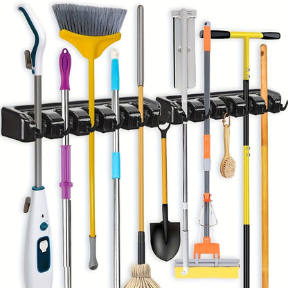 Space Saving Broom and Mop Storage Rack