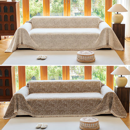 Stretchable Sofa Slipcover Grey White Geometric Pattern