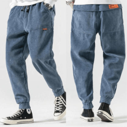 Men's Comfortable Elastic Waist Pants with Side Pockets