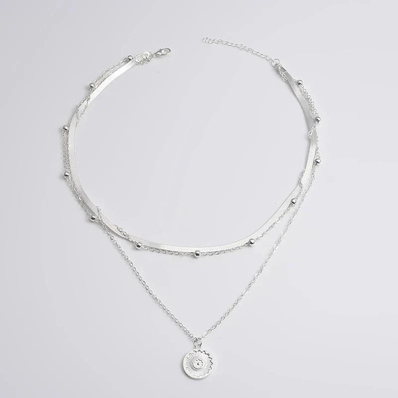 Three Tier Sterling Silver Chain Necklace