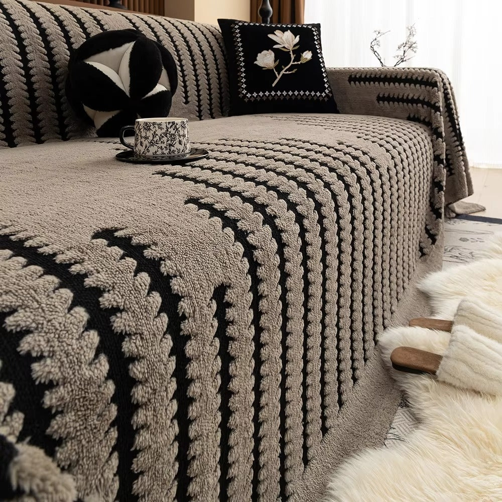 Soft Sofa Cover with Cozy Faux Fur Texture