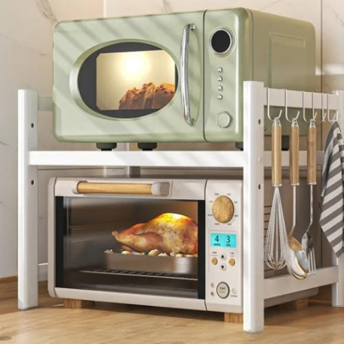 Space Saving Microwave Cart with Storage Rack - Pexav