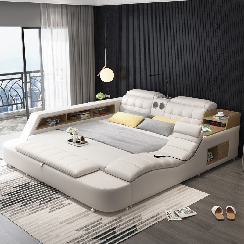 Premium Faux Leather Adjustable Storage Bed Frame