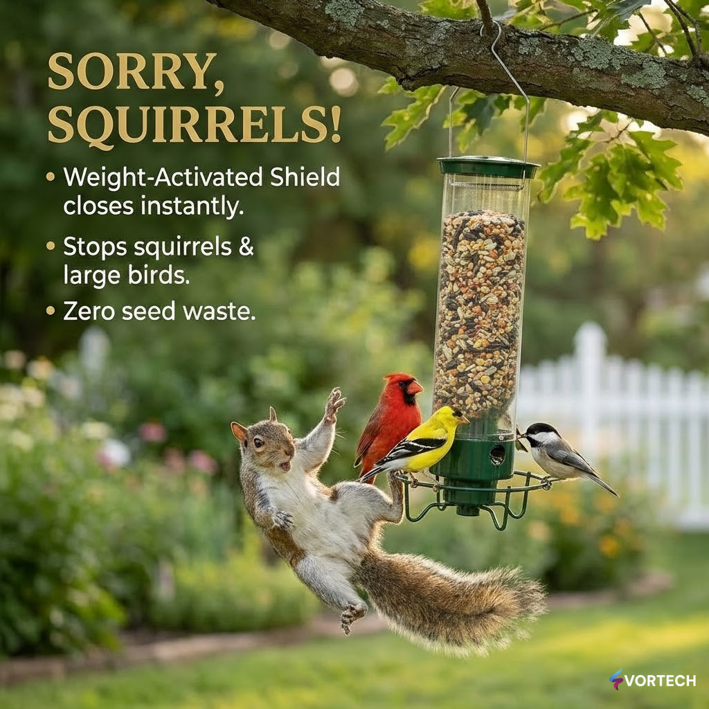 Squirrel Proof Bird Feeder with Weight Activated Defence
