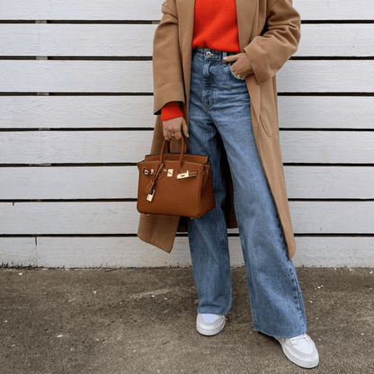 Stylish Women's Big Leather Daily Tote Bag