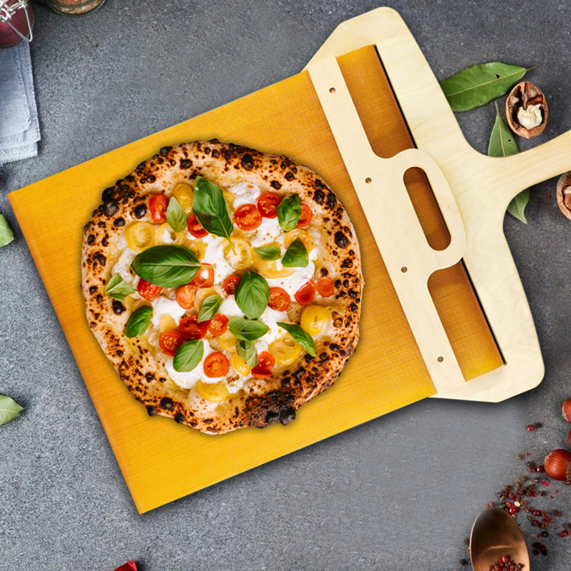 Wooden Pizza Peel with Smooth Slide Mechanism