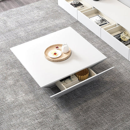 Unique Wooden Low Square Coffee Table