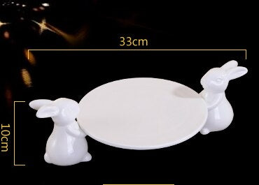 Adorable Bunny Porcelain Serving Dish Tray