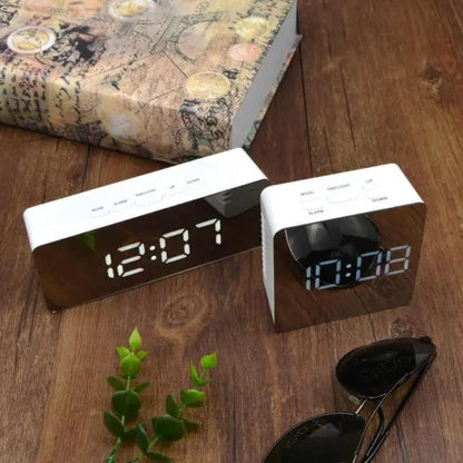 LED Smart Clock Mirror Night Light Table Lamp