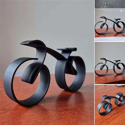 Simple Silver Bike Figure Decoration - Pexav
