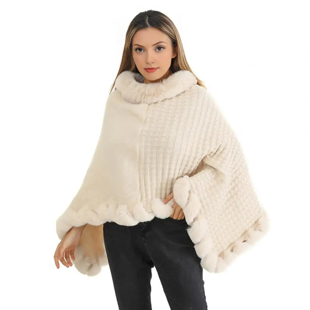 Soft Faux Fur Wrap Cape for Ladies