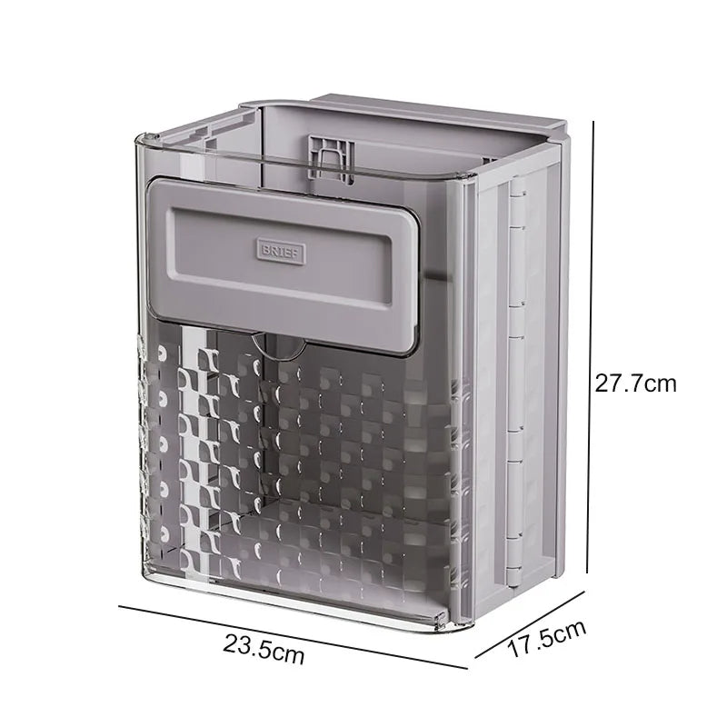 Wall Mount Foldable Compact Trash Can
