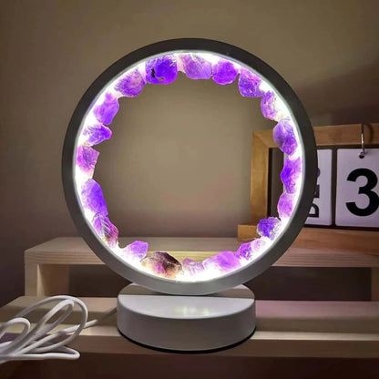 Soothing Glow Table Lamp with Sparkling Crystal Base