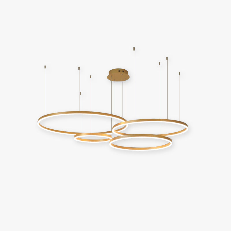 Stylish Pendant Light Circle Metal Black Gold Brown - Pexav