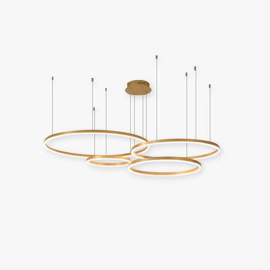 Stylish Pendant Light Circle Metal Black Gold Brown - Pexav