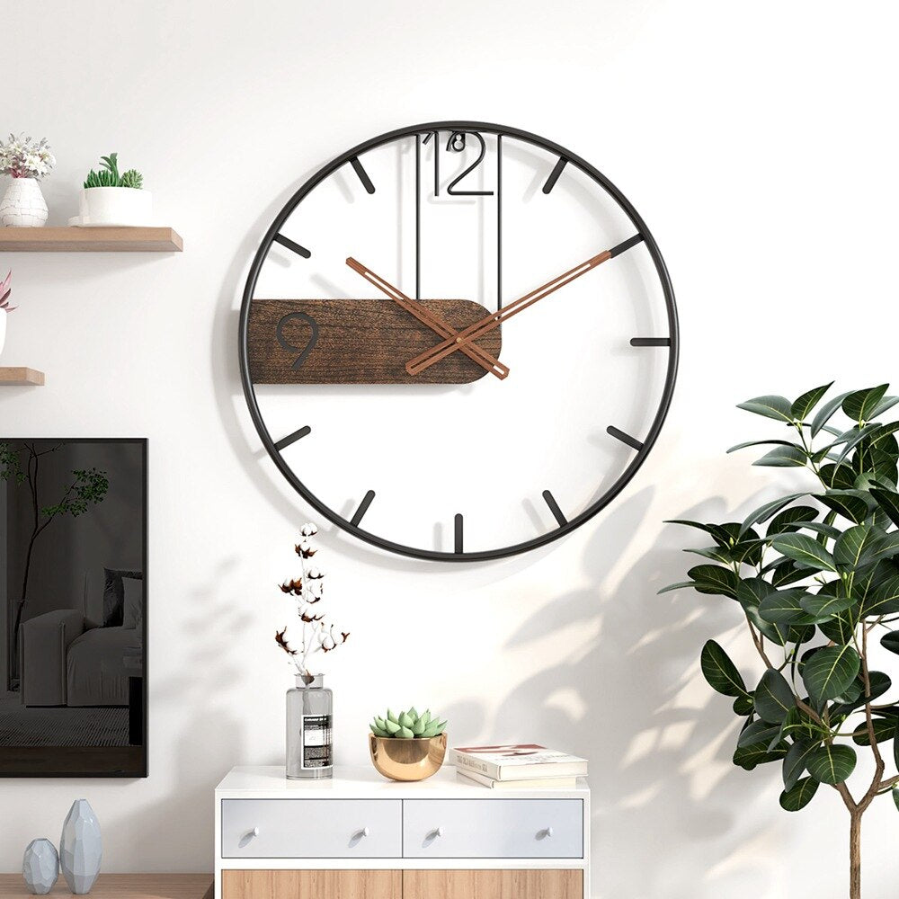 Stylish Wooden Wall Clock - Quiet Contemporary Home Decor