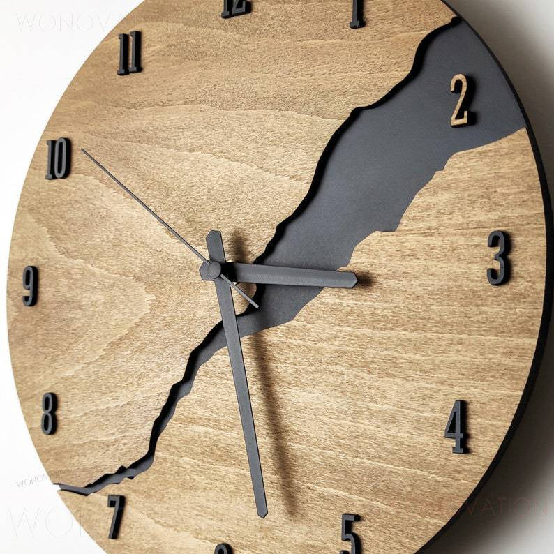Simple Wood Wall Clock Contemporary Home Decor