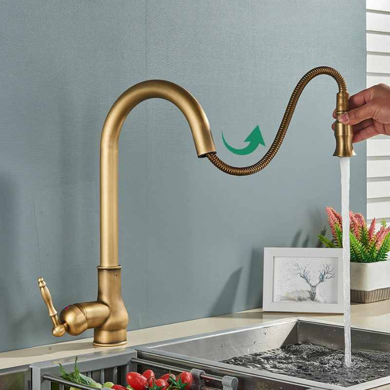 Classic Gold Finish Kitchen Faucet