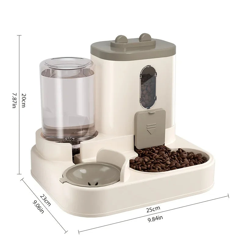 Dual Pet Food and Water Bowl Station